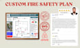 design fire exit and emergency evacuation plan, maps,diagram
