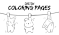 design custom hand drawn coloring pages for kids books