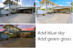 replace sky and add green grass real estate photos quickly