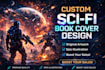design a cinematic sci fi book cover design