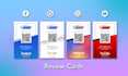 design professional business cards, gift cards, review cards, and thank you card