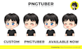 create custom premium pngtuber in cartoon and pixel art style