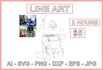 create a vector line art any product outline drawing illustrations 24hour
