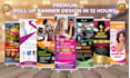 design roll up banner, retractable banner, pull up, or signage