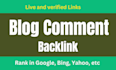 create blog comments backlinks for rank in google bing yahoo etc