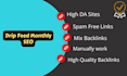 do monthly off page SEO  backlinks service manually