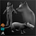 3d sculpture, sculpt 3d character 3d model for printing in zbrush and blender
