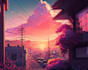 create a vibrant anime cityscape art