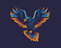 design creative eagle mascot  logo with satisfaction guaranteed