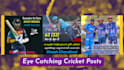 create cricket posts, match posters and cricket videos