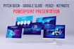 do powerpoint presentation, google slides, prezi, canva, pitch deck design