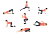 draw exercise, yoga, any fitness poses and workout illustration