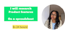 research different software features in a spreadsheet