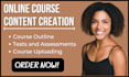 create an engaging online course content, course outline, course development