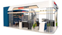 design a 3d exhibition booth, trade show stand, or kiosk