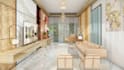 do minimal interior design for bedroom, living, kitchen and toilet