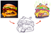 make a food ilustration mutant style