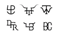 do custom western ranch cattle brand style logo design