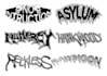 design logo font hardcore band, typeface manual drawing for your band or brand