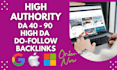 build high da and high authority backlinks to improve your google rankings