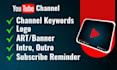 professionally create and setup youtube channel  with logo