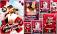 design valentines flyer and poster