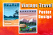 design vintage travel poster illustration and retro poster