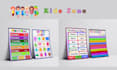 do eye catching educational posters, charts, flash cards for kids