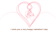 create a romantic valentines day line art animation