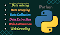 do web scraping and data extraction using python