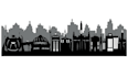 draw city silhouette  city skyline landscape silhouette