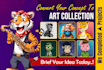 create 2d nft art collection 1k, 10k, 100k for starters