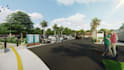 design your parking lot, parking area with 3d rendering