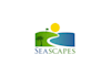 create a tropical modern beautiful logo for seascapes