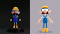model simple 3d character from 2d to 3d in blender