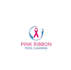 design classic pink ribbon pool cleaning logo