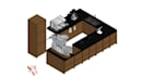 design kitchen or bar in realistic size and rendering