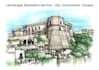 draw urban landscape illustrations of a city, monument, street