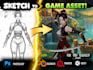 create a game ready 3d character rigged for unity