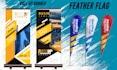 feather flag design, billboard ads and roll up banner design