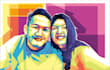 create an awesome wpap pop art for two persons