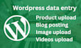do wordpress data entry, product upload, and blog posting