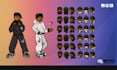 do pokemon style pixel art characters