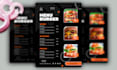 design an attractive restaurant food menu, brochure, or flyer