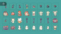 make a cute sticker plants, emoji, animals, objects