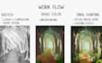 draw anime and concept art landscape background