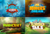make unique playful 3d title game logo design for steam