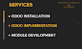 be your odoo developer for new development and customization