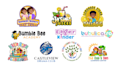 design preschool, playground, soft play, bouncy castle logo