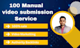 do manual video submission on 100 high quality sites